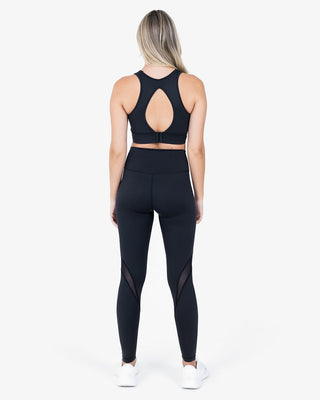 L'COUTURE Sports Bras Glide Active Mesh Corset Bra Black