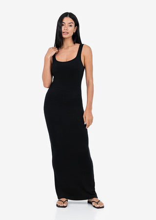 LC Airjet Rib Maxi Dress Black