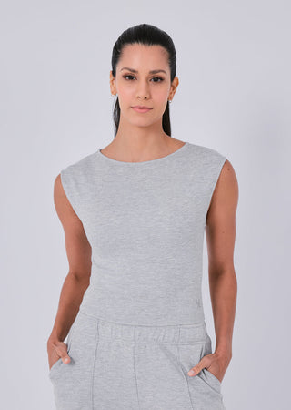 All-Around Lounge Cap Sleeve Top Grey Marl