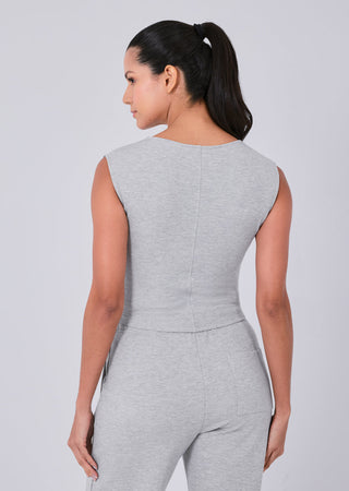 All-Around Lounge Cap Sleeve Top Grey Marl