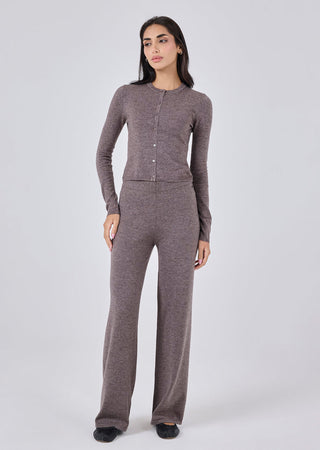 Women's Button Cardigan Taupe Marl