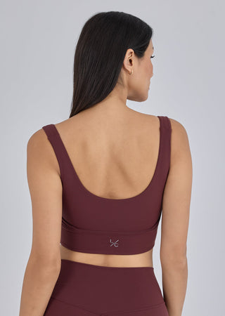 Women's Scoop Neck Bra Dark Burgundy
