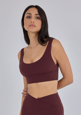 Women's Scoop Neck Bra Dark Burgundy