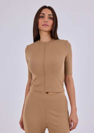 Women's Half Sleeve Tee Camel