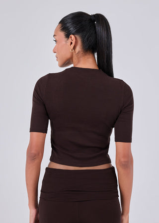 Women's Half Sleeve Tee Dark Cocoa