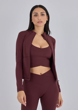 Women's Active Zip Jacket Dark Burgundy
