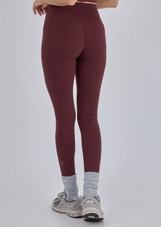 Women's Wrap Waist Legging Full Length Dark Burgundy