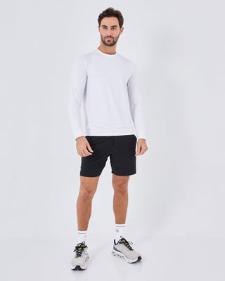 Mens Hybrid Active Long Sleeve Top White