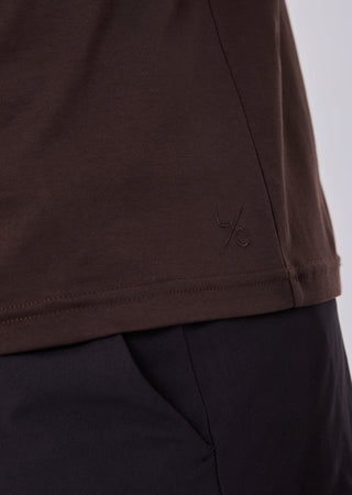 Mens Mercerised Half Zip Polo Coffee