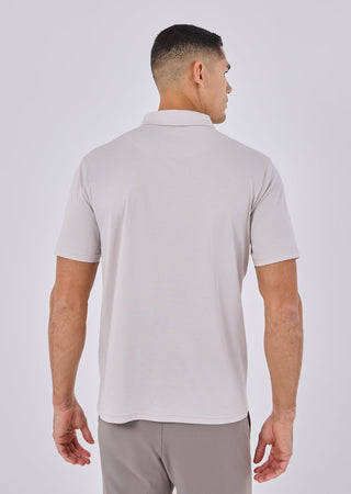 Mens Mercerised Half Zip Polo Stone