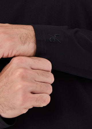 Mens Mercerised Long Sleeve Black