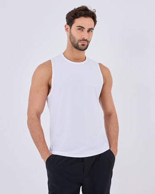 Mens Run Tank White