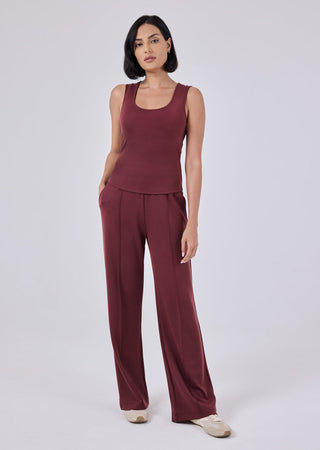 Women's Straight Leg Pants Dark Burgundy