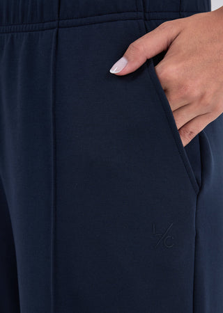 Women's Straight Leg Pants Short Length Dark Navy