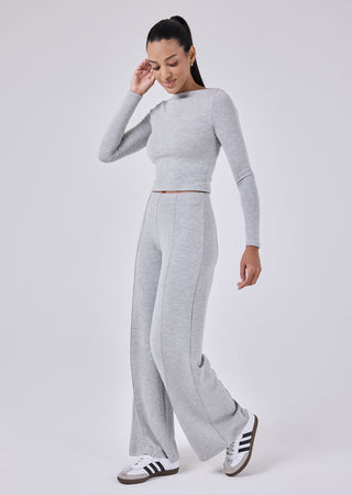 Women's Wide Leg Pants Grey Marl