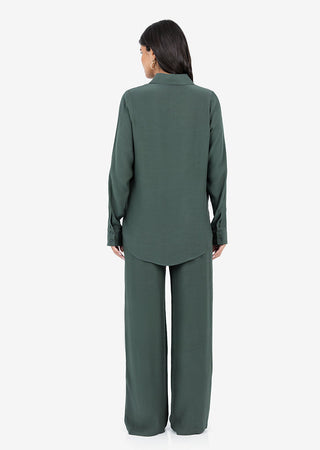 LC Plisse Wide Leg Pant Ivy Green