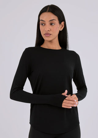 Women’s Aloe Relaxed Long Sleeve Top Black