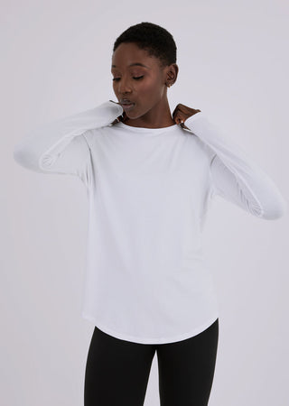 Women’s Aloe Relaxed Long Sleeve Top White