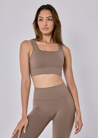 Seamless Rib Bra Walnut