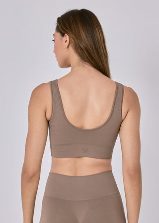 Seamless Rib Bra Walnut