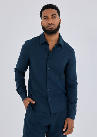 Men's Shirt Long Sleeve Dark Navy