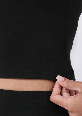 Women's Slash Neck Top Black