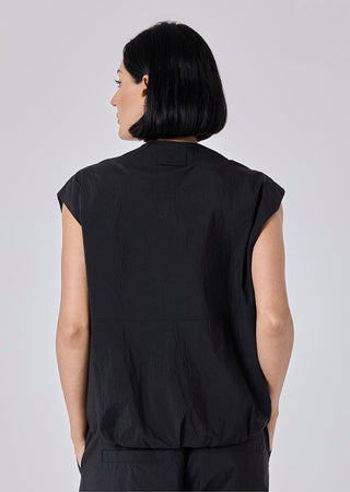 Women's Sleeveless Bomber Jacket Black