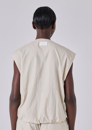 Women's Sleeveless Bomber Jacket Stone