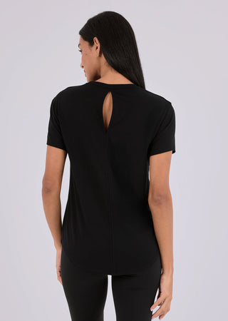 Women’s Aloe Split Back Tee Black