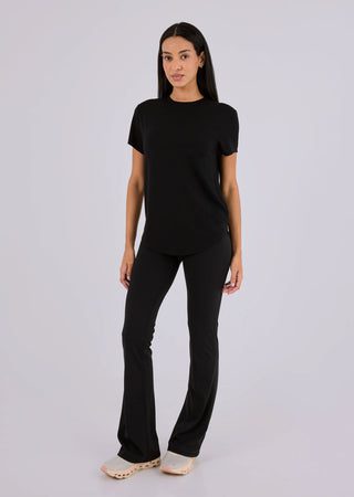 Women’s Aloe Split Back Tee Black