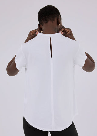 Women’s Aloe Split Back Tee White