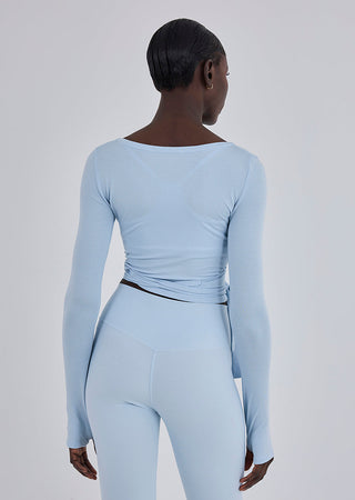 Women’s Aloe Wrap Top Blue Mist
