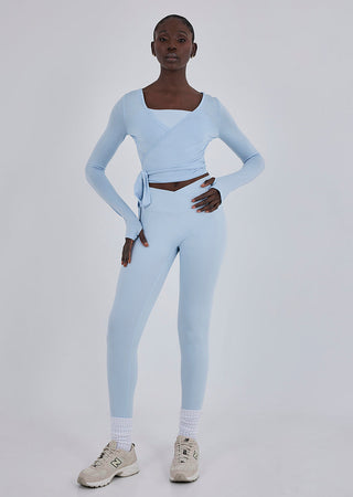 Women’s Aloe Wrap Top Blue Mist