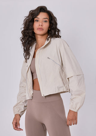 Womens Ripstop Zip Through Jacket Stone